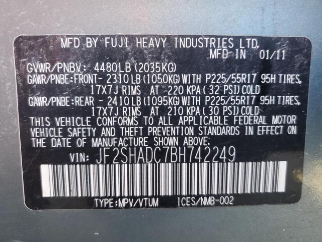 Photo 11 VIN: JF2SHADC7BH742249 - SUBARU FORESTER 2 