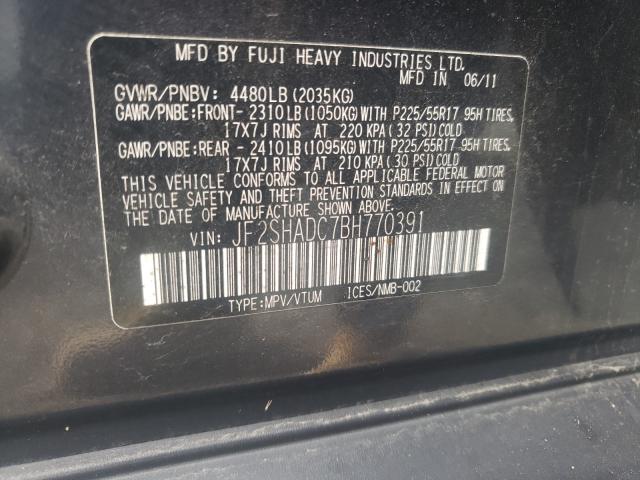 Photo 9 VIN: JF2SHADC7BH770391 - SUBARU FORESTER 2 