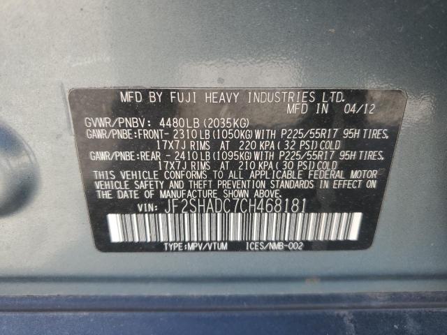 Photo 11 VIN: JF2SHADC7CH468181 - SUBARU FORESTER 