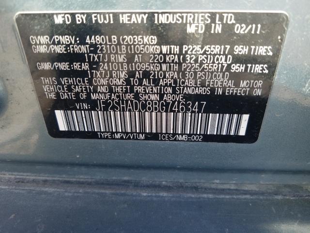 Photo 9 VIN: JF2SHADC8BG746347 - SUBARU FORESTER 2 