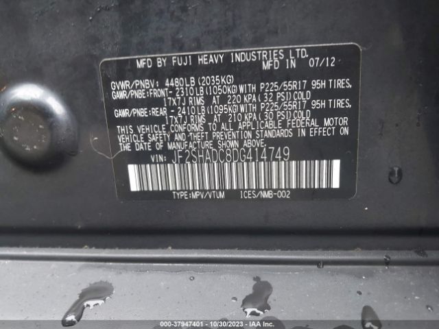 Photo 8 VIN: JF2SHADC8DG414749 - SUBARU FORESTER 