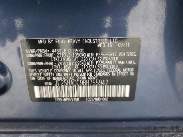 Photo 12 VIN: JF2SHADC9BH755942 - SUBARU FORESTER 