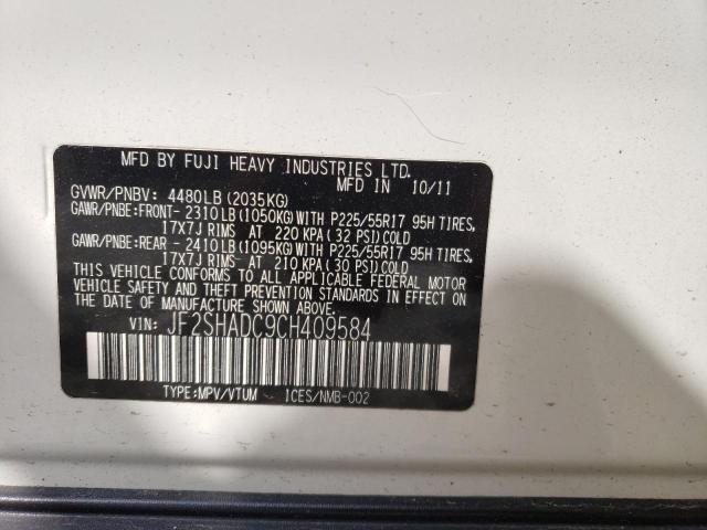 Photo 12 VIN: JF2SHADC9CH409584 - SUBARU FORESTER 2 