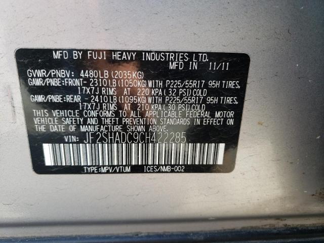 Photo 12 VIN: JF2SHADC9CH422285 - SUBARU FORESTER 