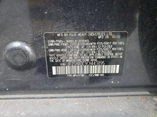 Photo 11 VIN: JF2SHADC9CH443895 - SUBARU FORESTER 2 