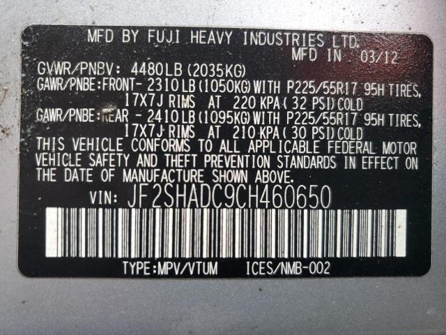 Photo 12 VIN: JF2SHADC9CH460650 - SUBARU FORESTER 2 