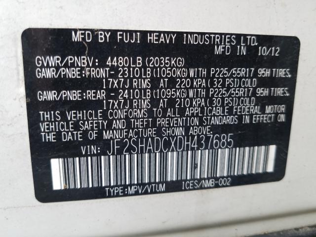 Photo 9 VIN: JF2SHADCXDH437685 - SUBARU FORESTER 2 