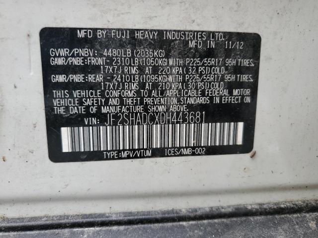 Photo 12 VIN: JF2SHADCXDH443681 - SUBARU FORESTER 