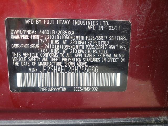 Photo 11 VIN: JF2SHAEC2BH755666 - SUBARU FORESTER L 