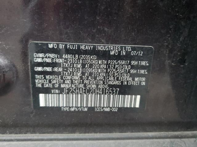 Photo 12 VIN: JF2SHAEC2DH416537 - SUBARU FORESTER L 