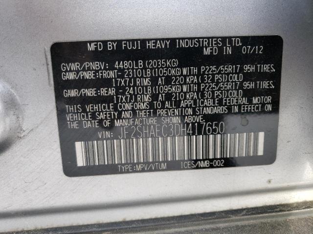 Photo 13 VIN: JF2SHAEC3DH417650 - SUBARU FORESTER L 