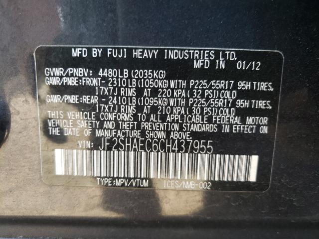 Photo 9 VIN: JF2SHAEC6CH437955 - SUBARU FORESTER L 