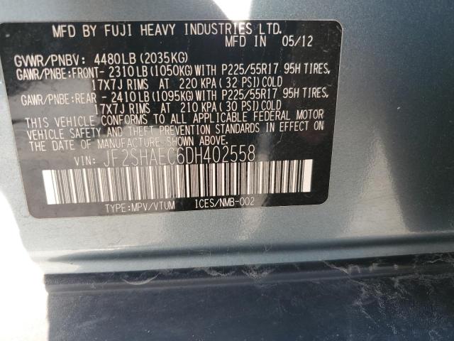 Photo 12 VIN: JF2SHAEC6DH402558 - SUBARU FORESTER L 