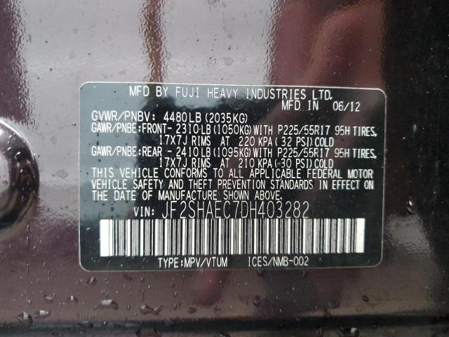 Photo 12 VIN: JF2SHAEC7DH403282 - SUBARU FORESTER 