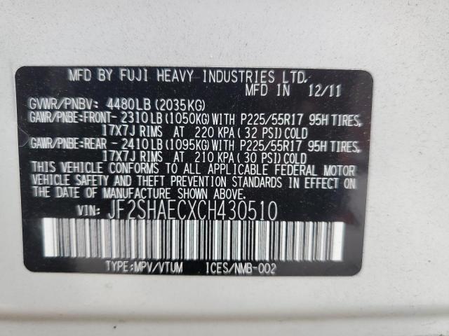 Photo 13 VIN: JF2SHAECXCH430510 - SUBARU FORESTER L 