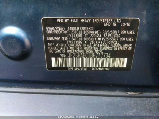 Photo 8 VIN: JF2SHAFC1BH717734 - SUBARU FORESTER 