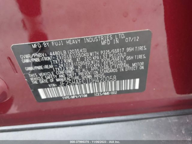 Photo 8 VIN: JF2SHAFC1DH420058 - SUBARU FORESTER 