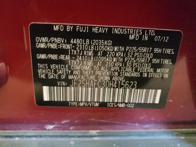 Photo 9 VIN: JF2SHAFC3DH415623 - SUBARU FORESTER L 