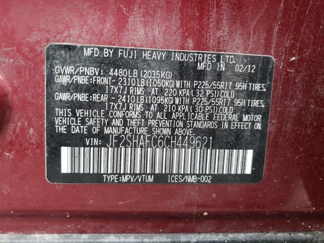 Photo 9 VIN: JF2SHAFC6CH449621 - SUBARU FORESTER L 