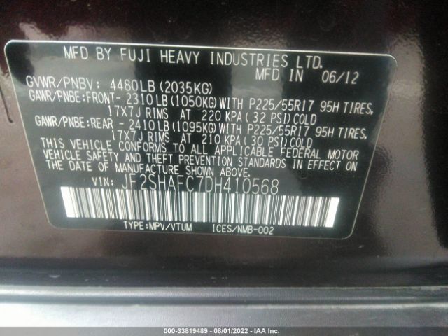 Photo 8 VIN: JF2SHAFC7DH410568 - SUBARU FORESTER 