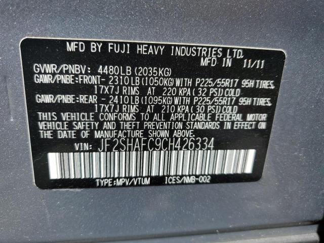 Photo 12 VIN: JF2SHAFC9CH426334 - SUBARU FORESTER 