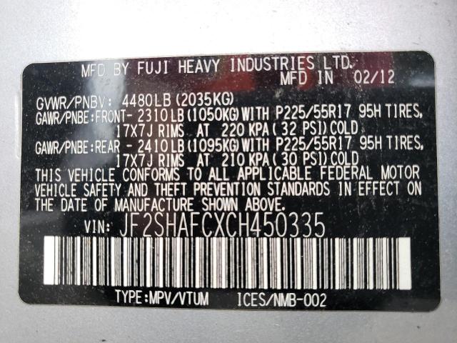 Photo 12 VIN: JF2SHAFCXCH450335 - SUBARU FORESTER L 