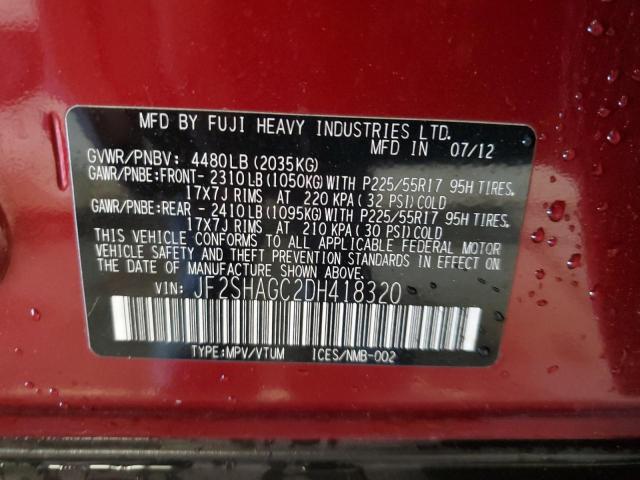 Photo 11 VIN: JF2SHAGC2DH418320 - SUBARU FORESTER 