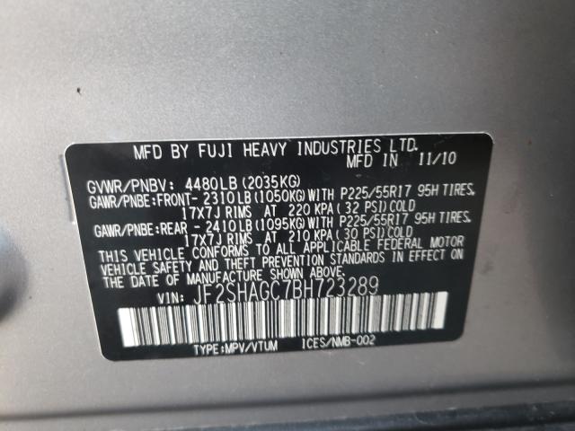 Photo 9 VIN: JF2SHAGC7BH723289 - SUBARU FORESTER T 