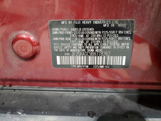 Photo 12 VIN: JF2SHAGC9BH778262 - SUBARU FORESTER T 