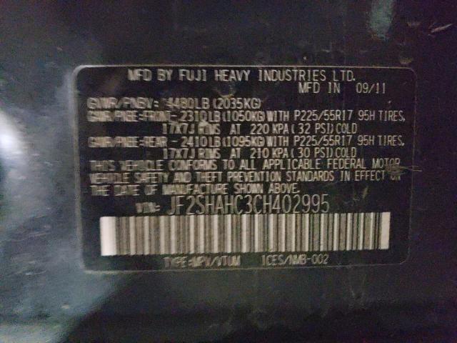 Photo 11 VIN: JF2SHAHC3CH402995 - SUBARU FORESTER 