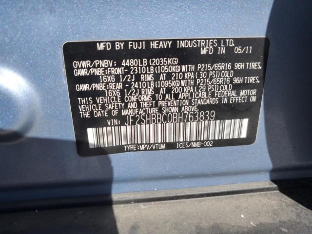 Photo 12 VIN: JF2SHBBC0BH763839 - SUBARU FORESTER 2 