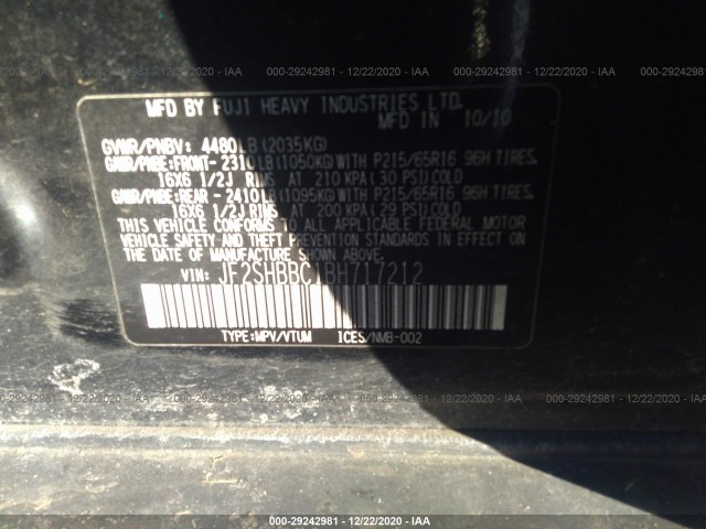 Photo 8 VIN: JF2SHBBC1BH717212 - SUBARU FORESTER 