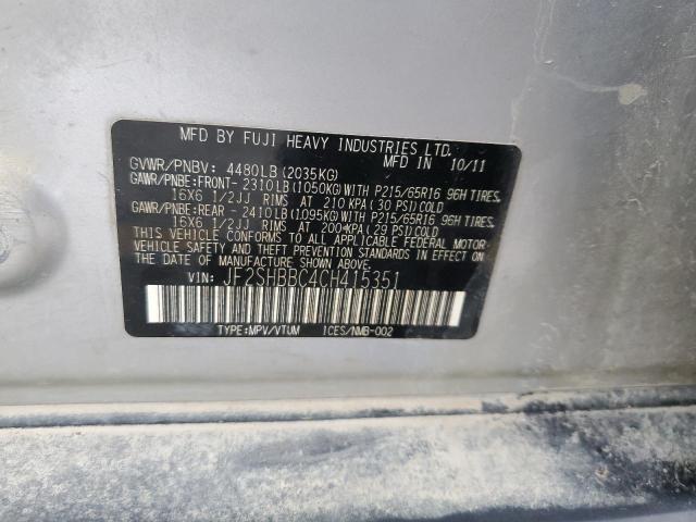 Photo 11 VIN: JF2SHBBC4CH415351 - SUBARU FORESTER 