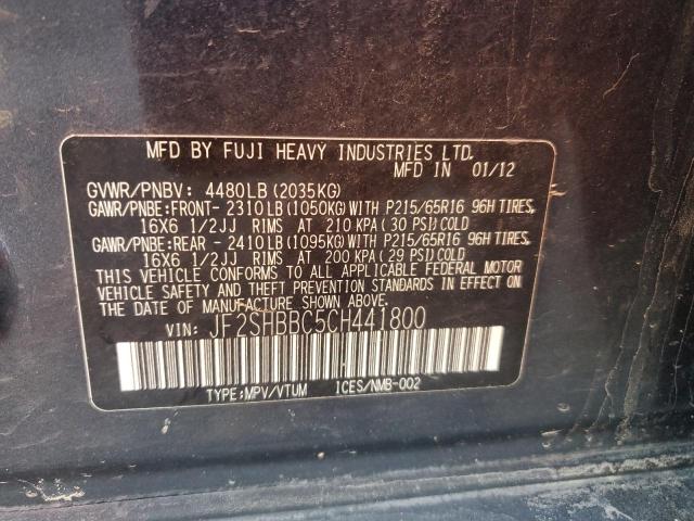 Photo 12 VIN: JF2SHBBC5CH441800 - SUBARU FORESTER 