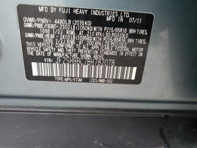 Photo 12 VIN: JF2SHBBC7BH782078 - SUBARU FORESTER 2 