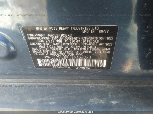 Photo 8 VIN: JF2SHBBC7DH422229 - SUBARU FORESTER 