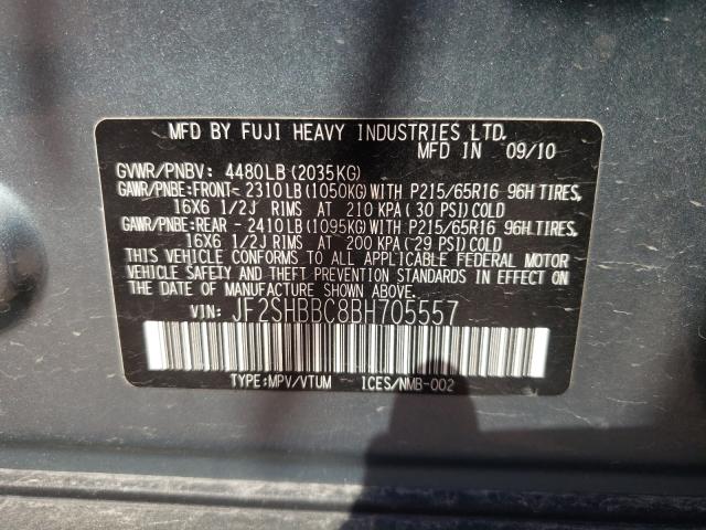 Photo 9 VIN: JF2SHBBC8BH705557 - SUBARU FORESTER 2 