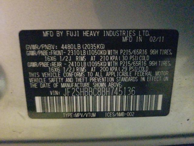 Photo 9 VIN: JF2SHBBC8BH745136 - SUBARU FORESTER 2 