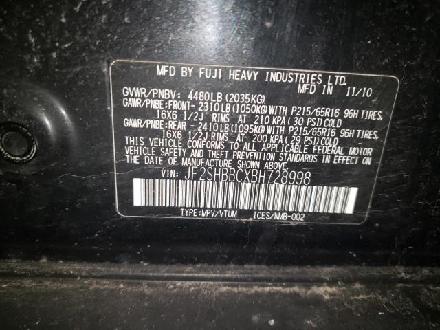 Photo 12 VIN: JF2SHBBCXBH728998 - SUBARU FORESTER 2 