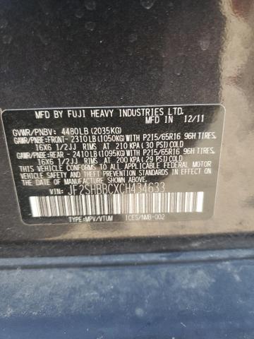 Photo 12 VIN: JF2SHBBCXCH434633 - SUBARU FORESTER 