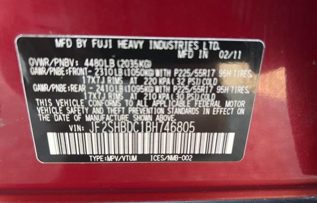 Photo 9 VIN: JF2SHBDC1BH746805 - SUBARU FORESTER 2 