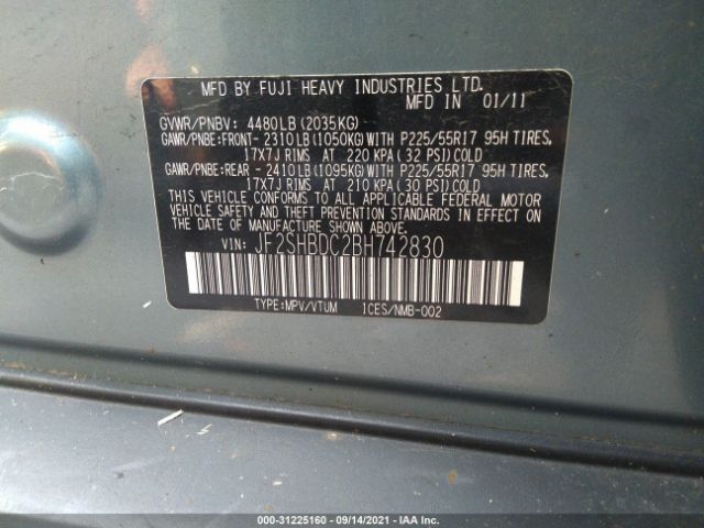 Photo 8 VIN: JF2SHBDC2BH742830 - SUBARU FORESTER 