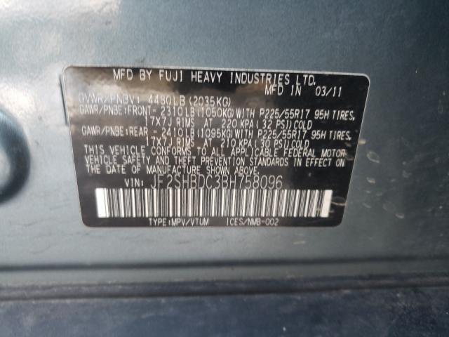 Photo 9 VIN: JF2SHBDC3BH758096 - SUBARU FORESTER 2 