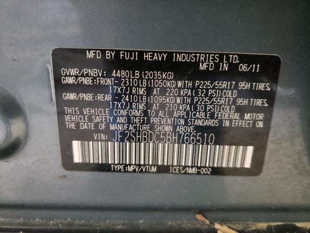 Photo 9 VIN: JF2SHBDC5BH766510 - SUBARU FORESTER 2 