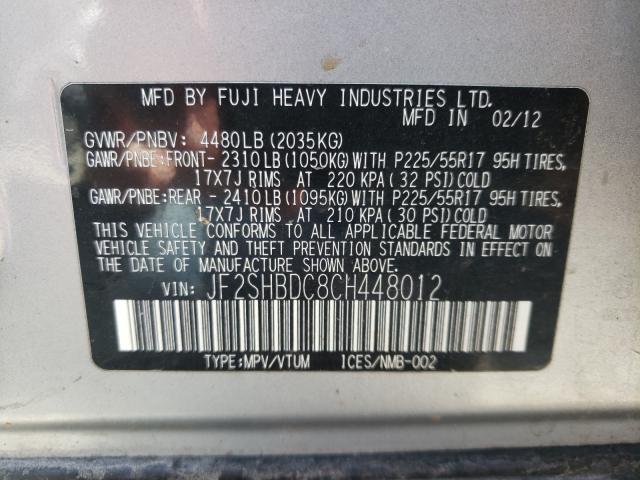 Photo 9 VIN: JF2SHBDC8CH448012 - SUBARU FORESTER 2 