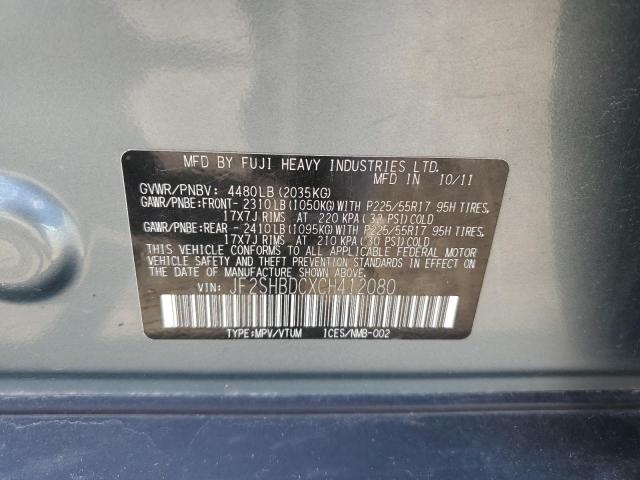 Photo 12 VIN: JF2SHBDCXCH412080 - SUBARU FORESTER 