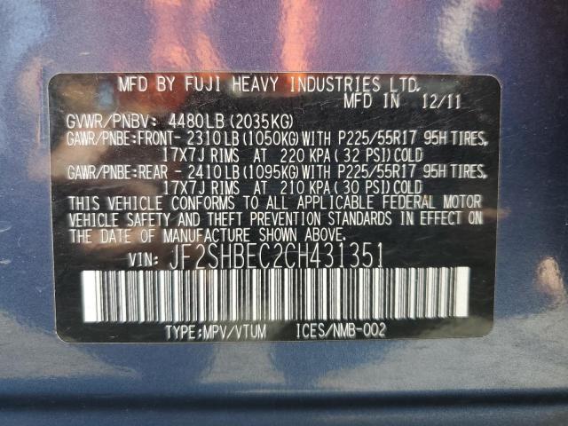 Photo 13 VIN: JF2SHBEC2CH431351 - SUBARU FORESTER 