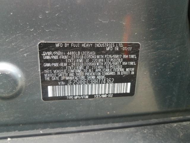 Photo 9 VIN: JF2SHBEC3BH774362 - SUBARU FORESTER L 