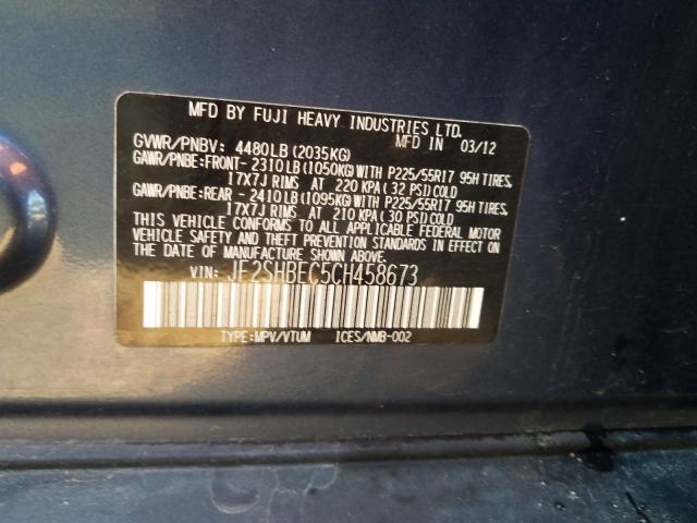 Photo 9 VIN: JF2SHBEC5CH458673 - SUBARU FORESTER L 