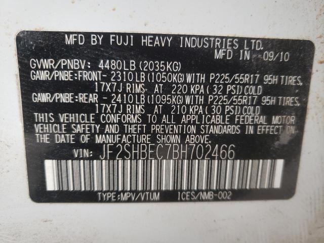 Photo 9 VIN: JF2SHBEC7BH702466 - SUBARU FORESTER L 